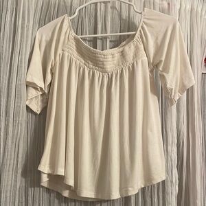 American Eagle Cream Women's Short Sleeve Top, XS